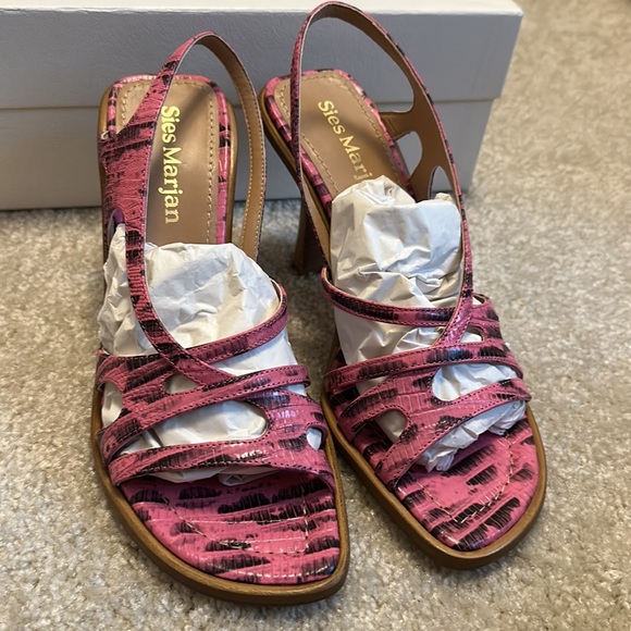 Sies Marjan Maya embossed lizard heel PINK - Picture 1 of 7